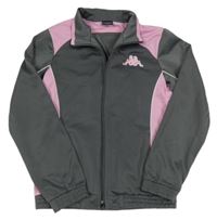 Tmavošedo-růžová sportovní propínací mikina Kappa