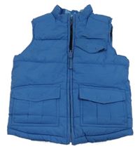 Modrá šusťáková zateplená oboustran ,ná vesta St. Bernard