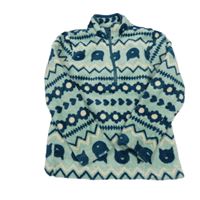 Mentolovo-petrolejová vzorovaná chlupatá mikina Kuniboo