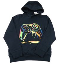 Nové - Tmavomodrá mikina s ovladačem a kapucí Next