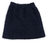 Tmavomodrý chlupatá sukně 