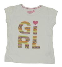 Bílé tričko s nápisem Lupilu