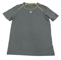 Tmavošedé melírované funkční tričko s potiskem Tchibo