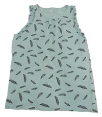 Světlemodrý top s peříčky a volánky H&M