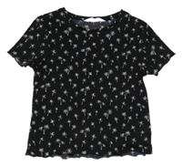 Černé tričko s palmami H&M