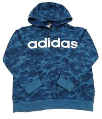 Tmavomodrá army mikina s kapucí Adidas