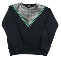 Černo-vzorovaná mikina s pruhem Next