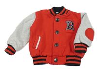 Červeno-šedá baseballová podšitá mikina s písmenem Early Days