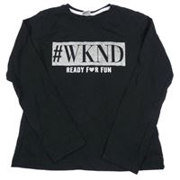 Černé triko s nápisem Y.F.K.