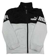 Černo-bílá sportovní propínací mikina Puma