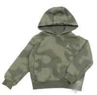 Khaki-šedá crop mikina s kapucí  Jordan