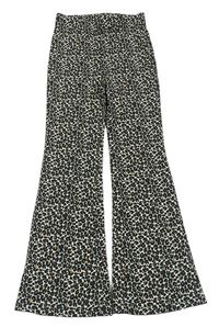 Bílo-černo-béžové vzorované flare kalhoty Primark