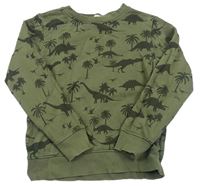 Khaki mikina s dinosaury H&M