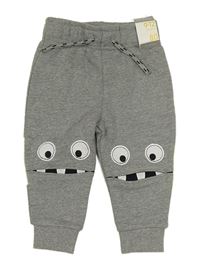 Šedé melírované tepláky s příšerkami zn. Primark