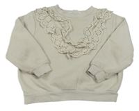 Béžová oversize mikina s volánky H&M
