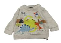 Béžová mikina s dinosaury F&F