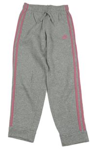 Šedé melírované tepláky s logem Adidas