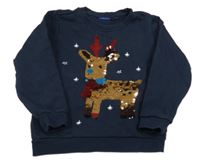 Tmavomodrá mikina se sobem z flitrů Lupilu