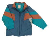 Modro-zeleno-oranžová šusťáková zateplená bunda Zara
