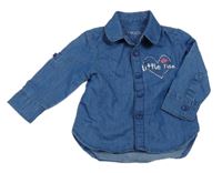 Modrá rilfová halenka se srdíčkem Kimadi