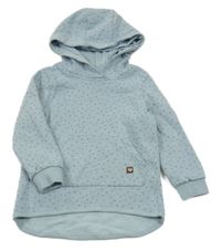 Světlemodrá vzorovaná mikina s klokaní kapsou a kapucí Topolino