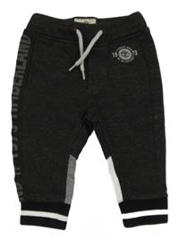 Tmavošedé pruhované tepláky s nápisem Timberland