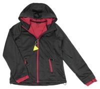 Tmavošedo-růžová softshellová bunda s kapucí Crivit