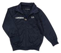 Tmavomodrá propínací sportovní mikina s nápisem Legea