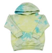 Žluto-zelená batikovaná mikina s kapucí Nutmeg