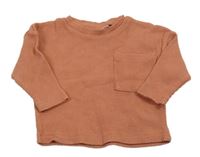 Oranžové vzorované triko s kapsou Zara