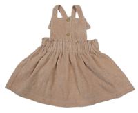 Světlerůžové sametové žebrované šaty George 