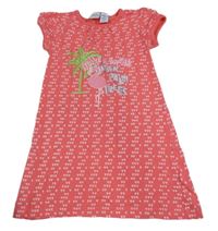 Růžové bavlněné šaty s palmami Bob der Bär