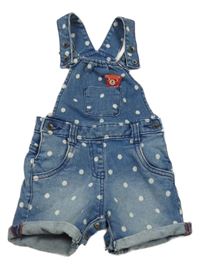 Světlemodré riflové laclové kraťasy s medvídkem