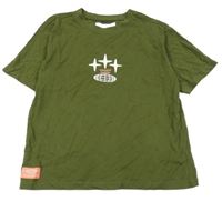 Khaki tričko s nápisem Zara 