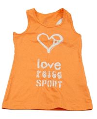 Neonově oranžový sportovní top s nápisem Powerzone