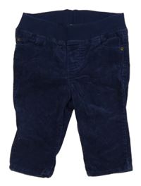 Tmavomodré manšestrové kalhoty H&M