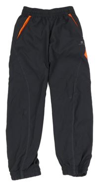 Tmavošedé šusťákové outdoorové kalhoty Domyos 