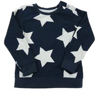 Tmavomodrá fleecová mikina s hvězdičkami Next