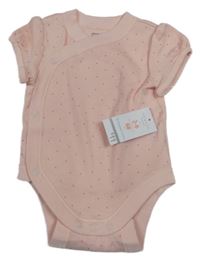 Nové - Světlerůžové zavinovací body s puntíky Primark