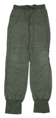 Khaki plátěné cuff kalhoty H&M
