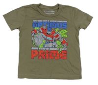 Khaki tričko s Transformes 