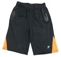 Černo-oranžové sportovní kraťasy PRIMARK