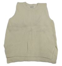 Smetanová žebrovaná svetrová vesta H&M