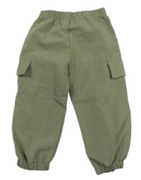 Khaki cargo šusťákové kalhoty 