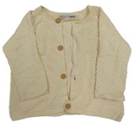 Smetanový vzorovaný propínací svetr Ergee