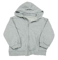 Světlešedá melírovaná propínací mikina s kapucí M&S