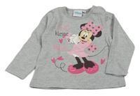 Šedé melírované triko s Minnie Disney