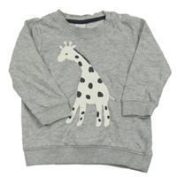 Šedá melírovaná mikina se žirafou H&M