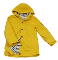 Oranžovožlutá nepromokavá jarní bunda s nášivkou a kapucí La FABRIQUE des GARCONS