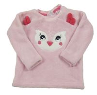 Světlerůžová plyšová mikina se sovičkou orsolino